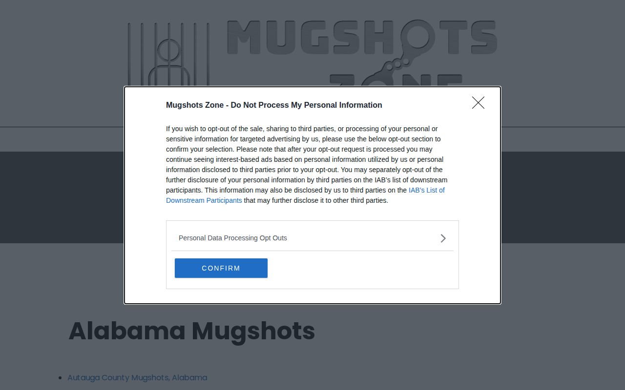 Amite County arrest-record context at an unofficial Mugshots.zone state index