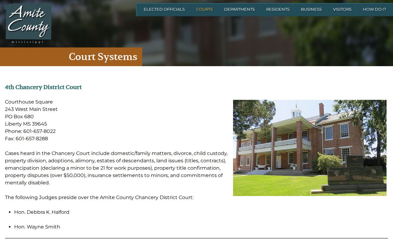 Amite County booking court timing official court source