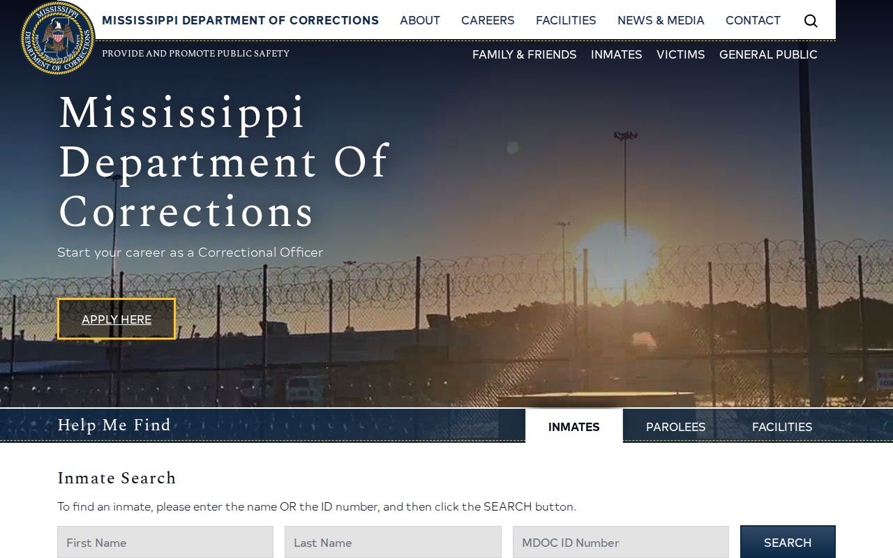 Mississippi Department of Corrections search for Amite County custody alternatives