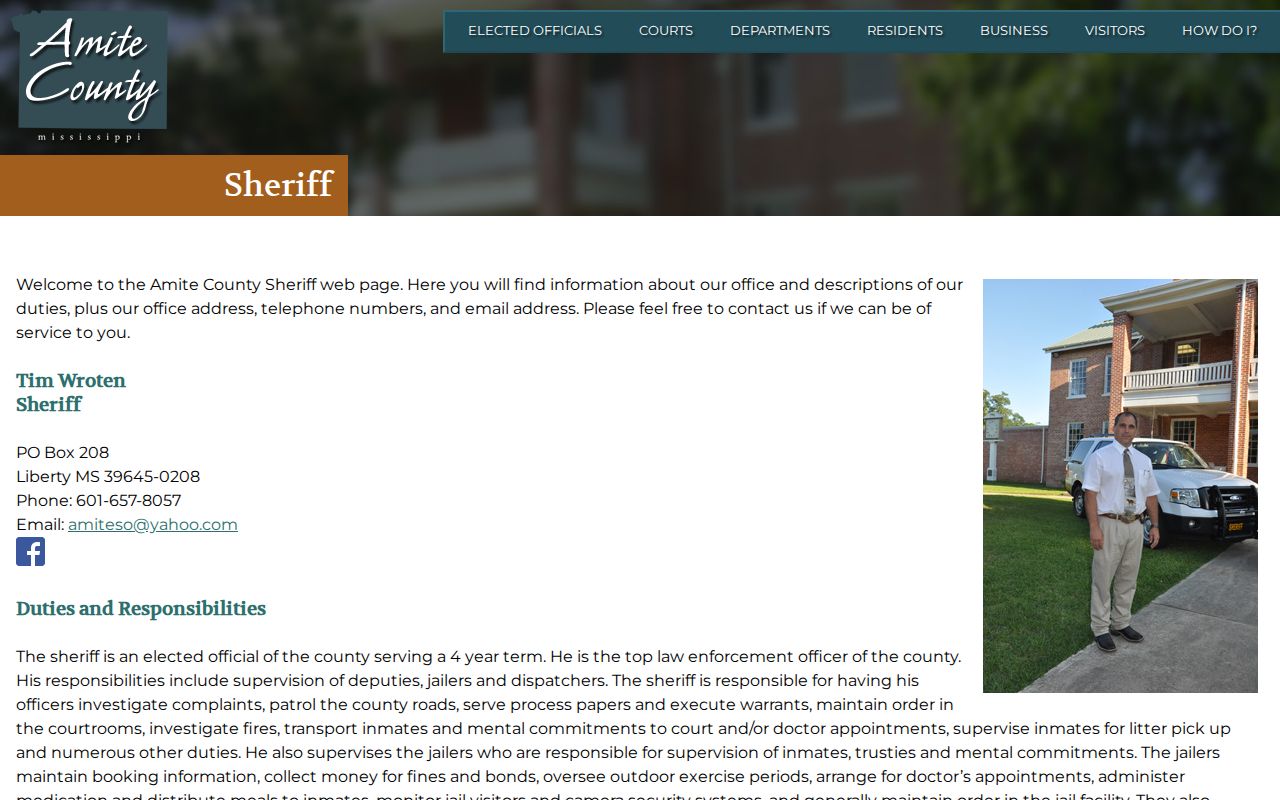 Amite County Jail booking records official sheriff source